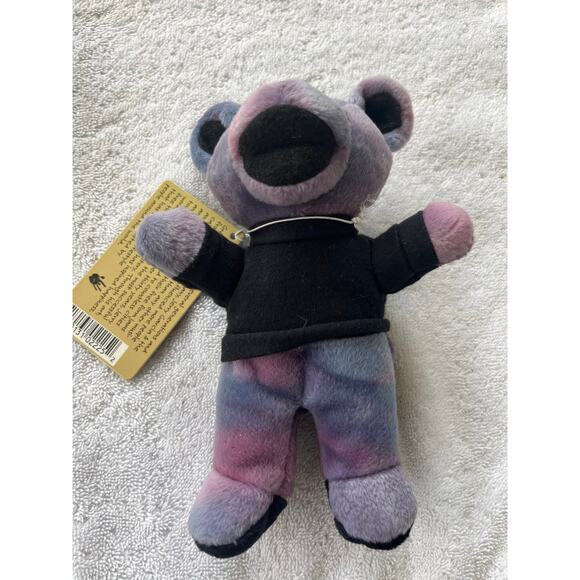 NWT Vintage 1998 Liquid Blue Grateful Dead Jerry Garcia Tie Dye Plush Bean Bear - Picture 1 of 5